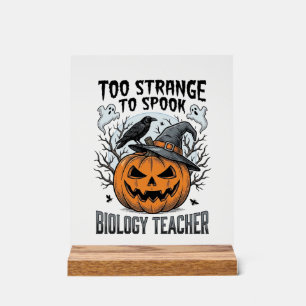 Biology Teacher Halloween Shirt Spooky Pumpkin Rav Acrylic Sign