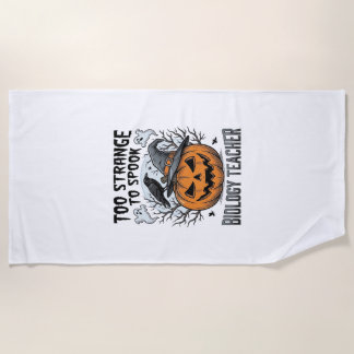 Biology Teacher Halloween Shirt Spooky Pumpkin Rav Beach Towel