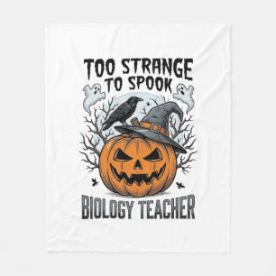 Biology Teacher Halloween Shirt Spooky Pumpkin Rav Fleece Blanket