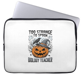 Biology Teacher Halloween Shirt Spooky Pumpkin Rav Laptop Sleeve