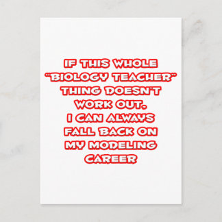 Biology Teacher Humour ... Modelling Career Postcard