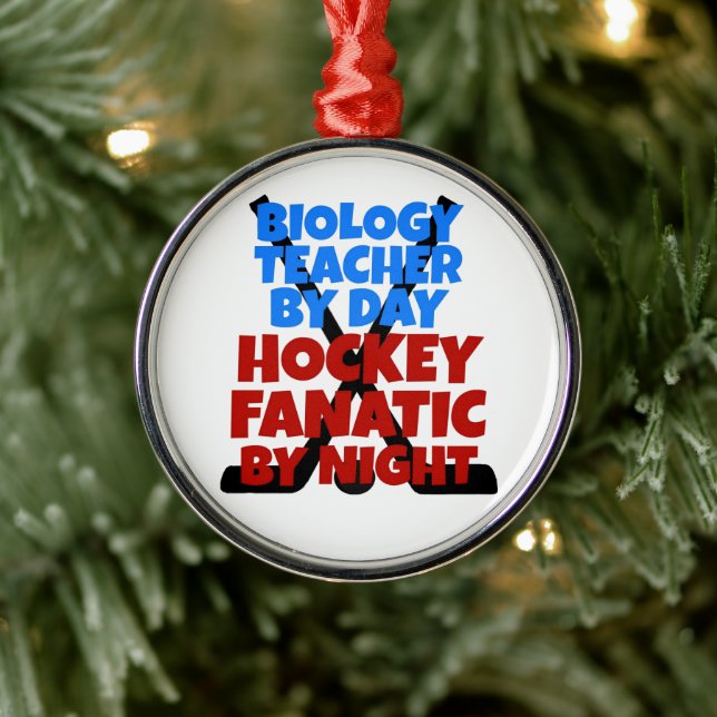 Biology Teacher Loves Hockey Metal Tree Decoration (Tree)