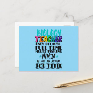 Biology Teacher Only Because Full Time Multi Postcard