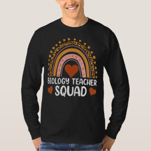Biology Teacher Squad Leopard Rainbow 1st Day Sch T-Shirt