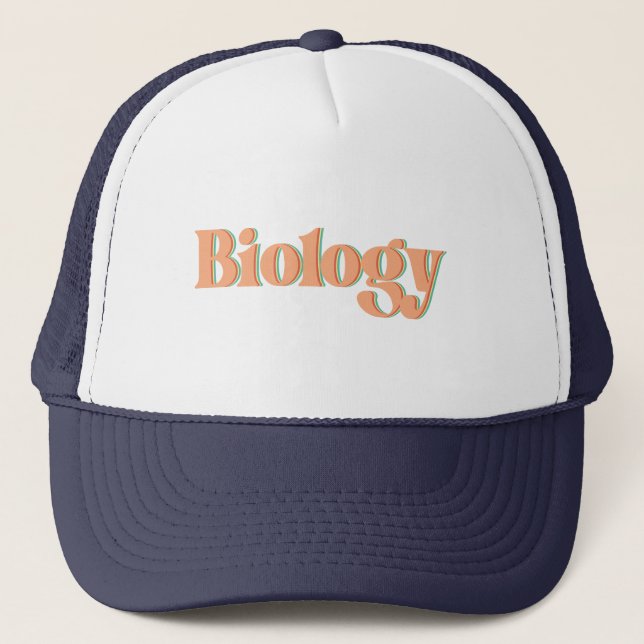 Biology Teacher Student First Day of School Trucker Hat (Front)