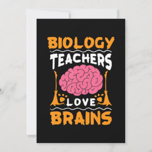 Biology Teachers Love Brains Halloween School Part Holiday Card