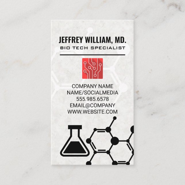 Biology Tech | Molecule | Science Startup Business Card (Front)