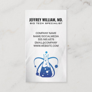Biology Tech Science Beaker Logo Business Card