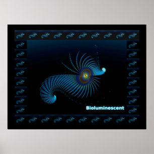 Bioluminescent Alien Sea Creature Poster