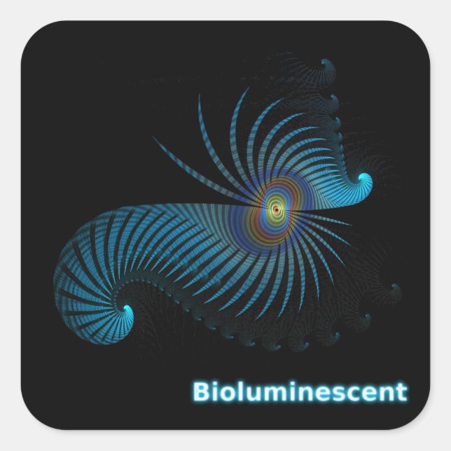 Bioluminescent Alien Sea Creature Square Sticker (Front)