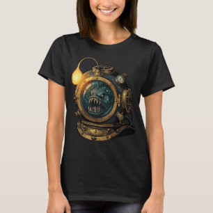 Bioluminescent Anglerfish Antique Deep Diving Helm T-Shirt
