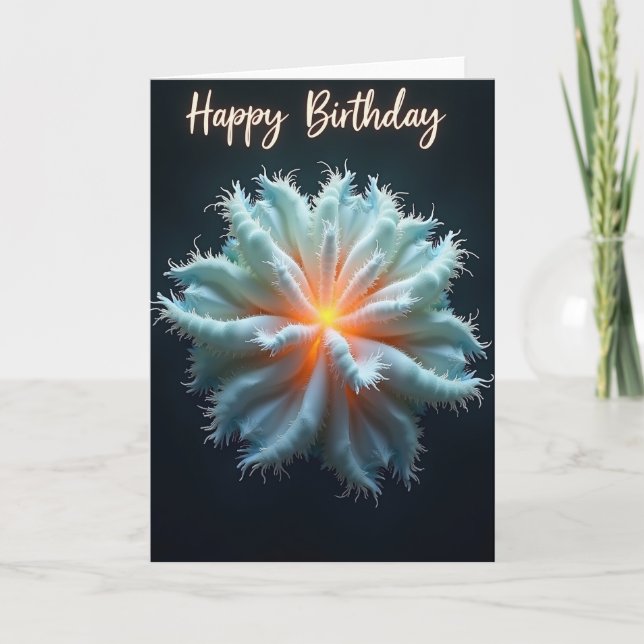 Bioluminescent Bloom Birthday Glow Card (Front)
