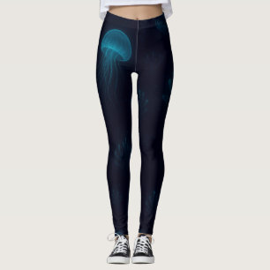 Bioluminescent Deep-Sea Glow Pattern  Leggings