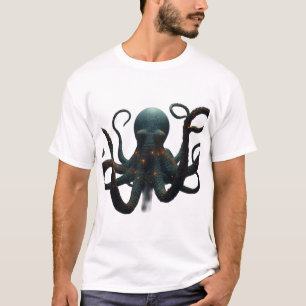 Bioluminescent Deep-Sea Octopus Graphic T-Shirt -