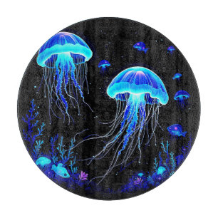 Bioluminescent Jellyfish Dream Cutting Board