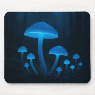 Bioluminescent Mushroom Forest Mouse Mat