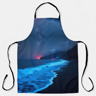 Bioluminescent Night Coast Apron