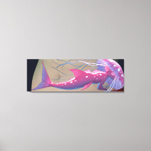 Bioluminescent Pink Jellyfish Fish Hybrid Canvas Print