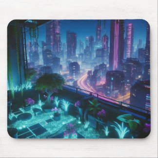 Bioluminescent Rooftop Garden Mouse Mat