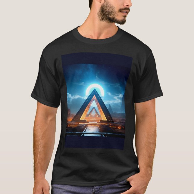 Bioluminicent neom glowing stargate in front of a  T-Shirt (Front)