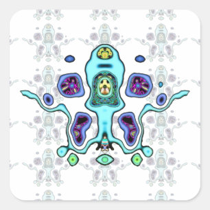 Biomechanical alien drone / alien squid v2 square sticker
