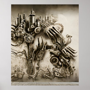 Biomechanical city poster