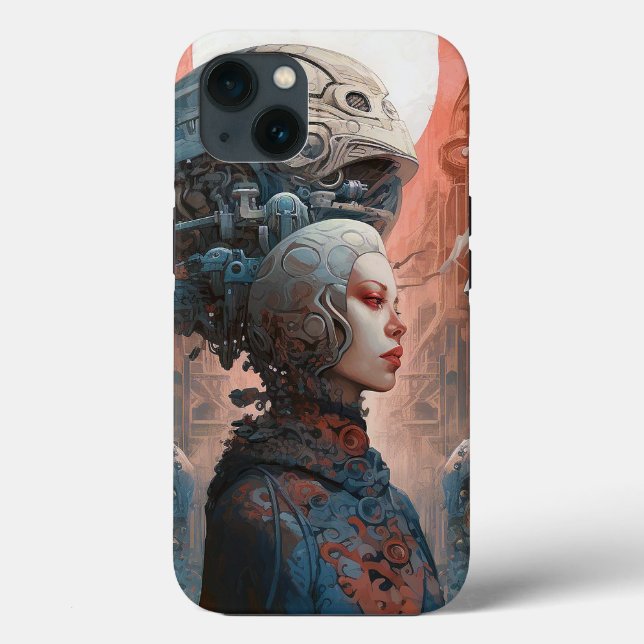 Biomechanical Head Surreal Sci-Fi Art Case-Mate iPhone Case (Back)