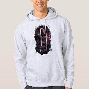 Biomechanical Serpent Red Black Techwear Hoodie