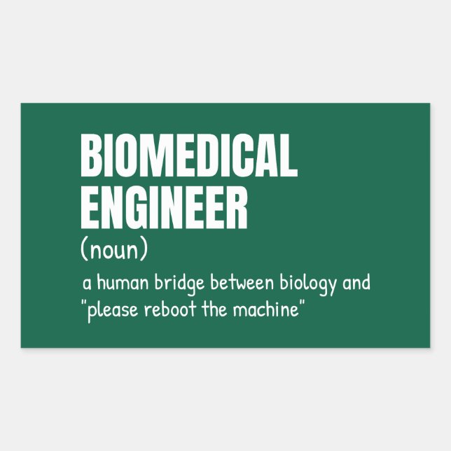 Biomedical Design Engineer Definition Rectangular Sticker (Front)