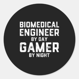 Biomedical Engineer By Day Gamer By Night Bio Med  Classic Round Sticker