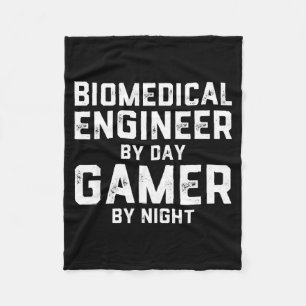 Biomedical Engineer By Day Gamer By Night Bio Med  Fleece Blanket