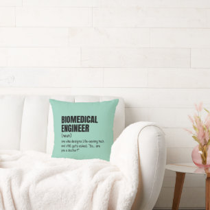 Biomedical Engineer Coffee Lover Definition Cushion