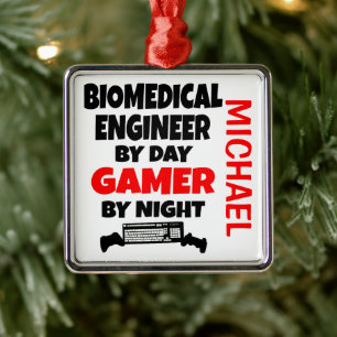 Biomedical Engineer Loves Playing Video Games Metal Tree Decoration