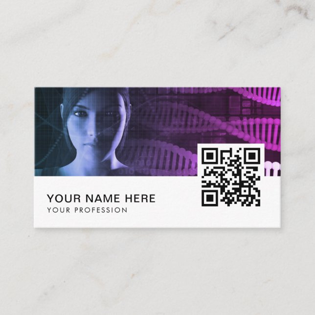 Biomedical Engineer QR Code  Business Card (Front)