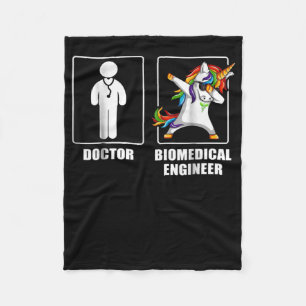 Biomedical Engineer Unicorn Dabbing Funny Lovers Fleece Blanket