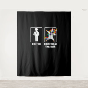 Biomedical Engineer Unicorn Dabbing Funny Lovers Tapestry