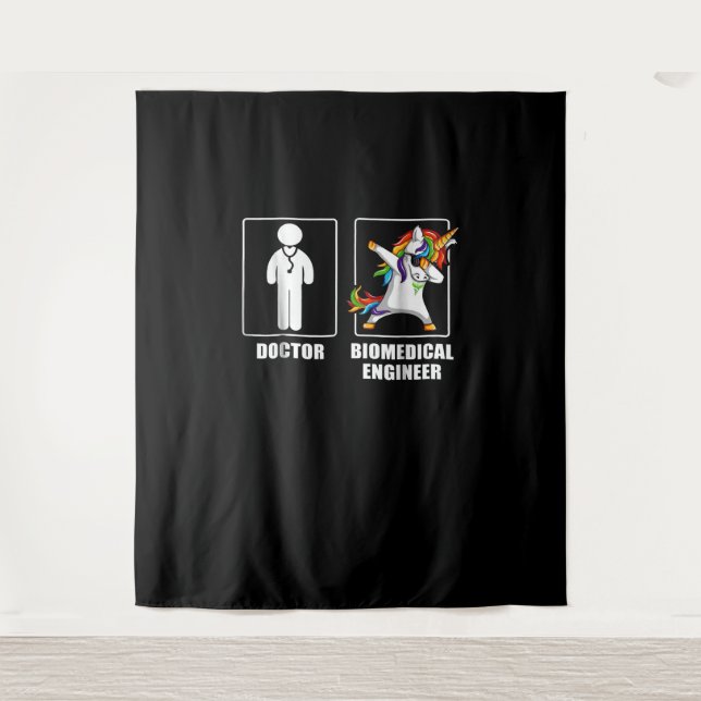 Biomedical Engineer Unicorn Dabbing Funny Lovers Tapestry (Front)