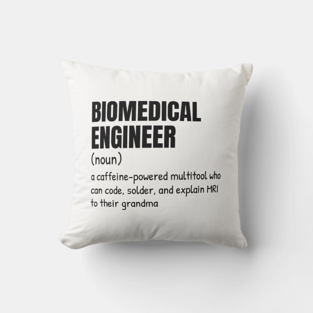 Biomedical Engineering Genius Definition Cushion (Front)