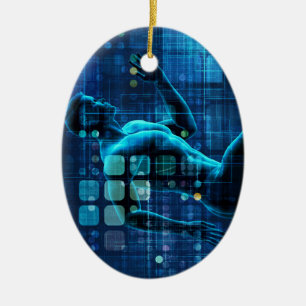 Biomedical Science Engineering or BME as Concept Ceramic Tree Decoration