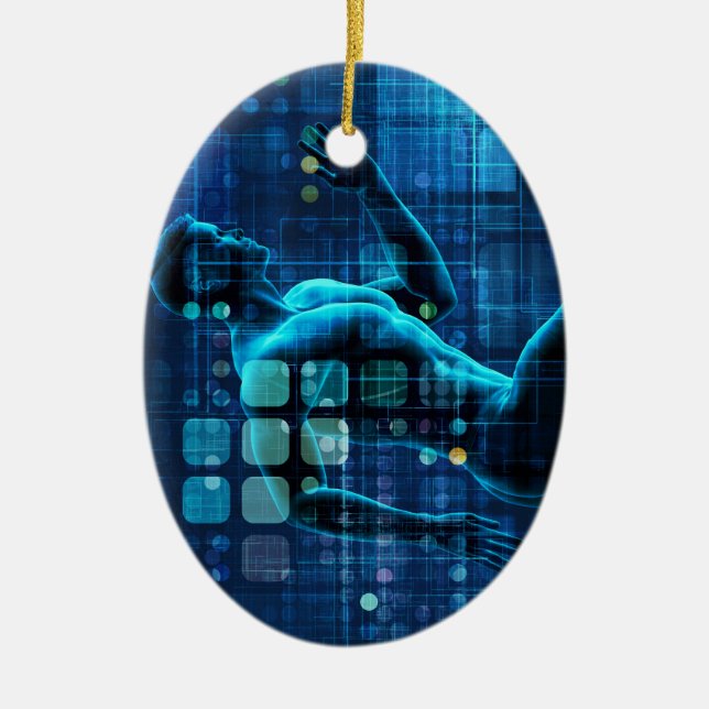 Biomedical Science Engineering or BME as Concept Ceramic Tree Decoration (Front)
