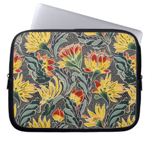 Biomorphic Natural Floral Print Laptop Sleeve