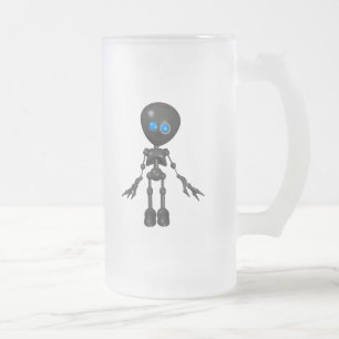 Bionic Boy 3D Robot - Looking Forward Frosted Glass Beer Mug