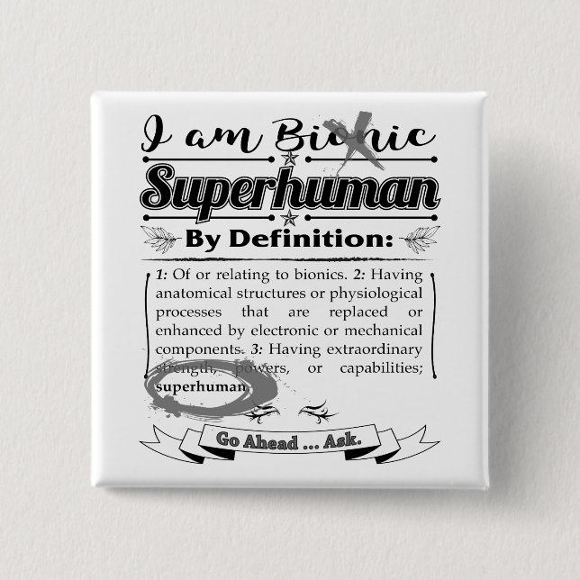 Bionic Declaration 15 Cm Square Badge (Front)