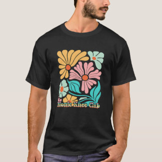 Bionic Knee Club Retro Flowers Replacement Surgery T-Shirt