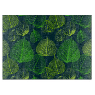Biophilic Dark Green Skeleton Leaves  Cutting Board