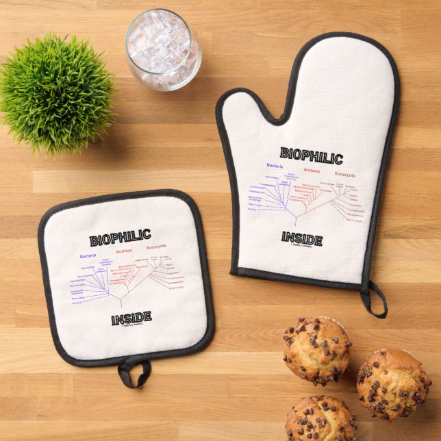 Biophilic Inside Phylogenetic Tree Of Life Biology Oven Mitt & Pot Holder Set (Top Down)