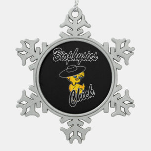 Biophysics Chick #4 Snowflake Pewter Christmas Ornament