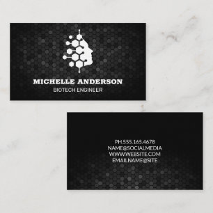 Biotech Icon Logo    Geometric Background  Business Card