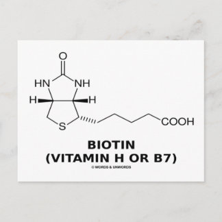 Biotin (Vitamin H Or B7) Chemical Molecule Postcard