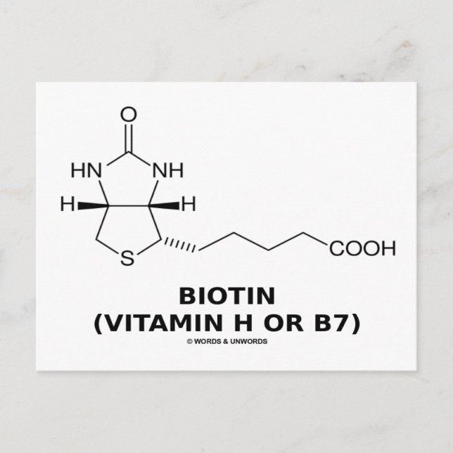 Biotin (Vitamin H Or B7) Chemical Molecule Postcard (Front)